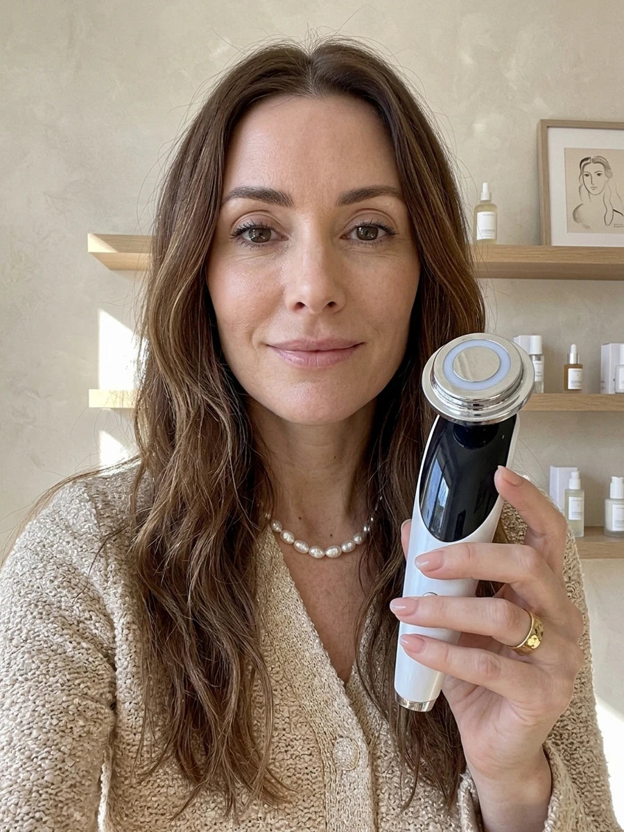 Celebrity esthetician recommending the Revimus LUMA Sculpting Wand