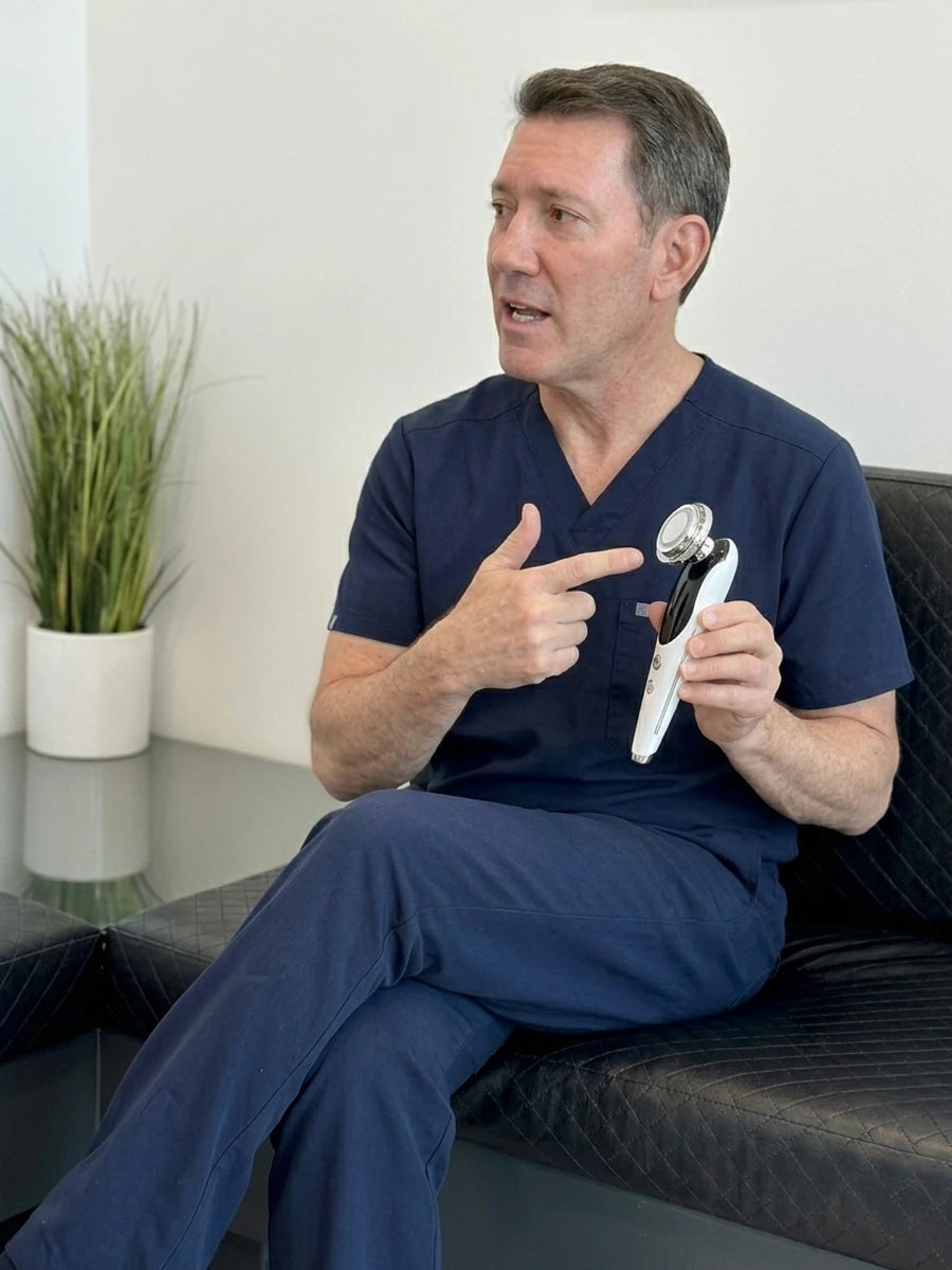 Board-certified dermatologist discussing the Revimus LUMA Sculpting Wand