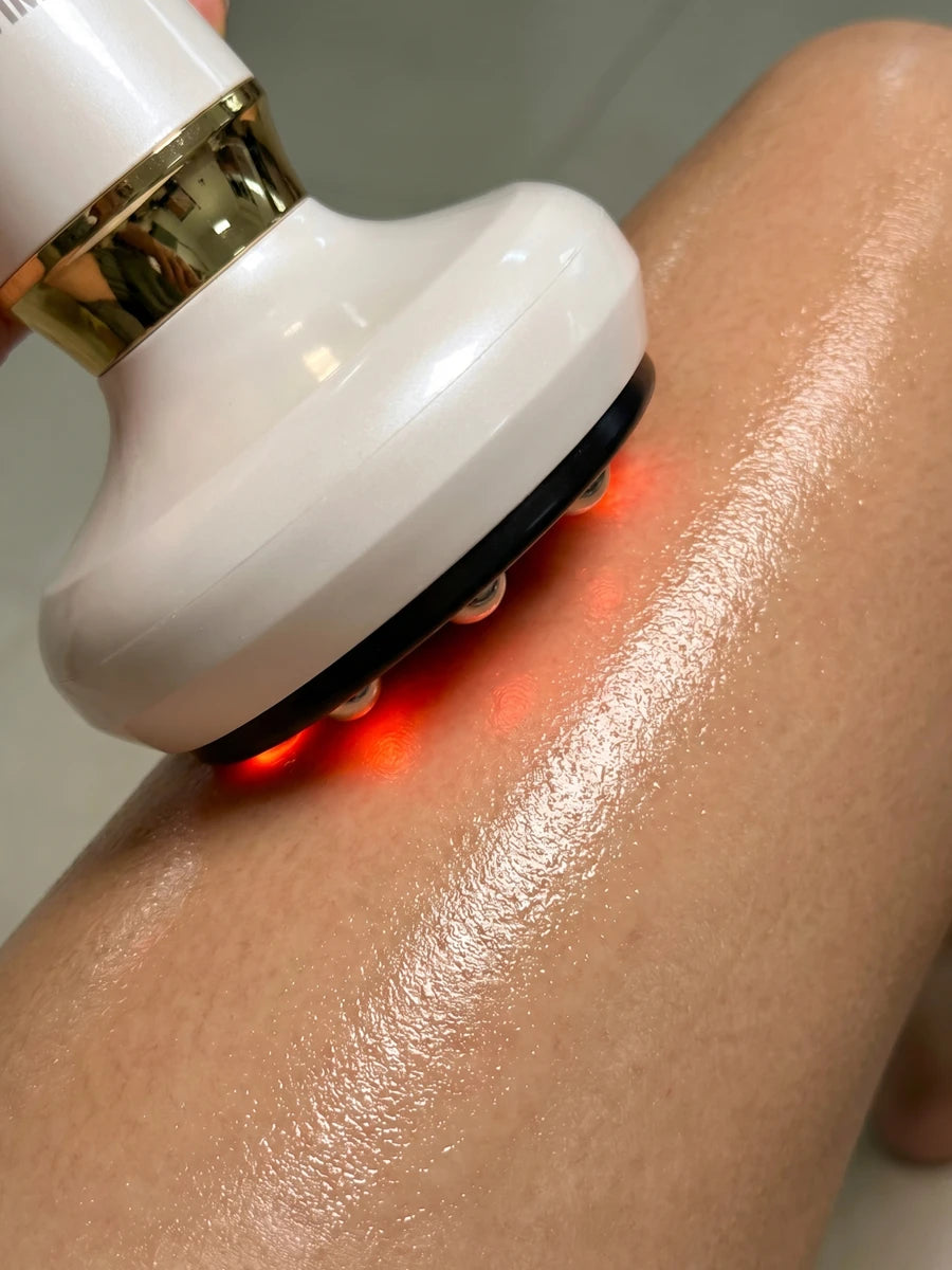 Red light therapy on the Revimus anti-cellulite massager for firmer-looking skin